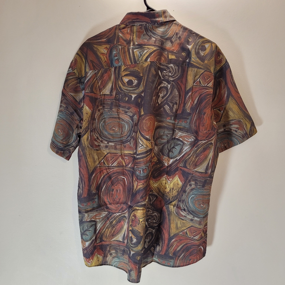 Guy Laroche Paris Multicolor Abstract Men's Shirt - Size Lg - Picture 5 of 7